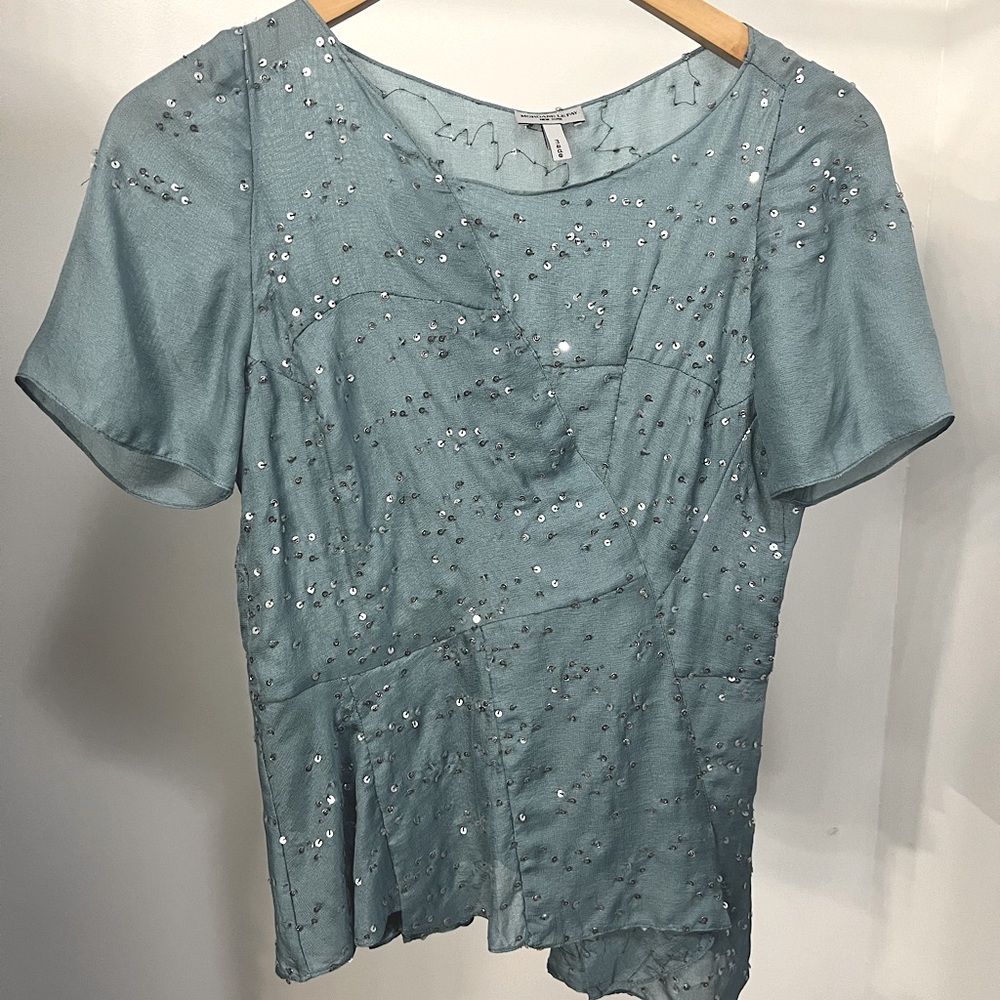 Morgane Le Fay - Light blue, sequined silk top.